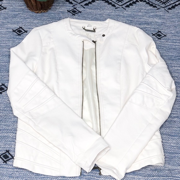 JOU JOU Junior’s Cream Leather Jacket - Picture 2 of 5